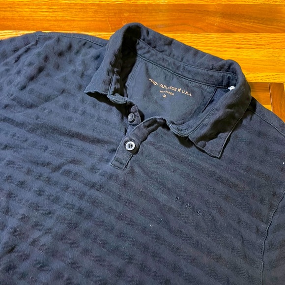 John Varvatos Other - John Varvatos mens M Medium black shirt sleeve stripe polo shirt EUC